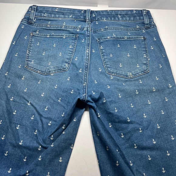 Talbots Flawless Slim Ankle Nautical Anchor Print 6P 26” L 9” Rise - Picture 3 of 3